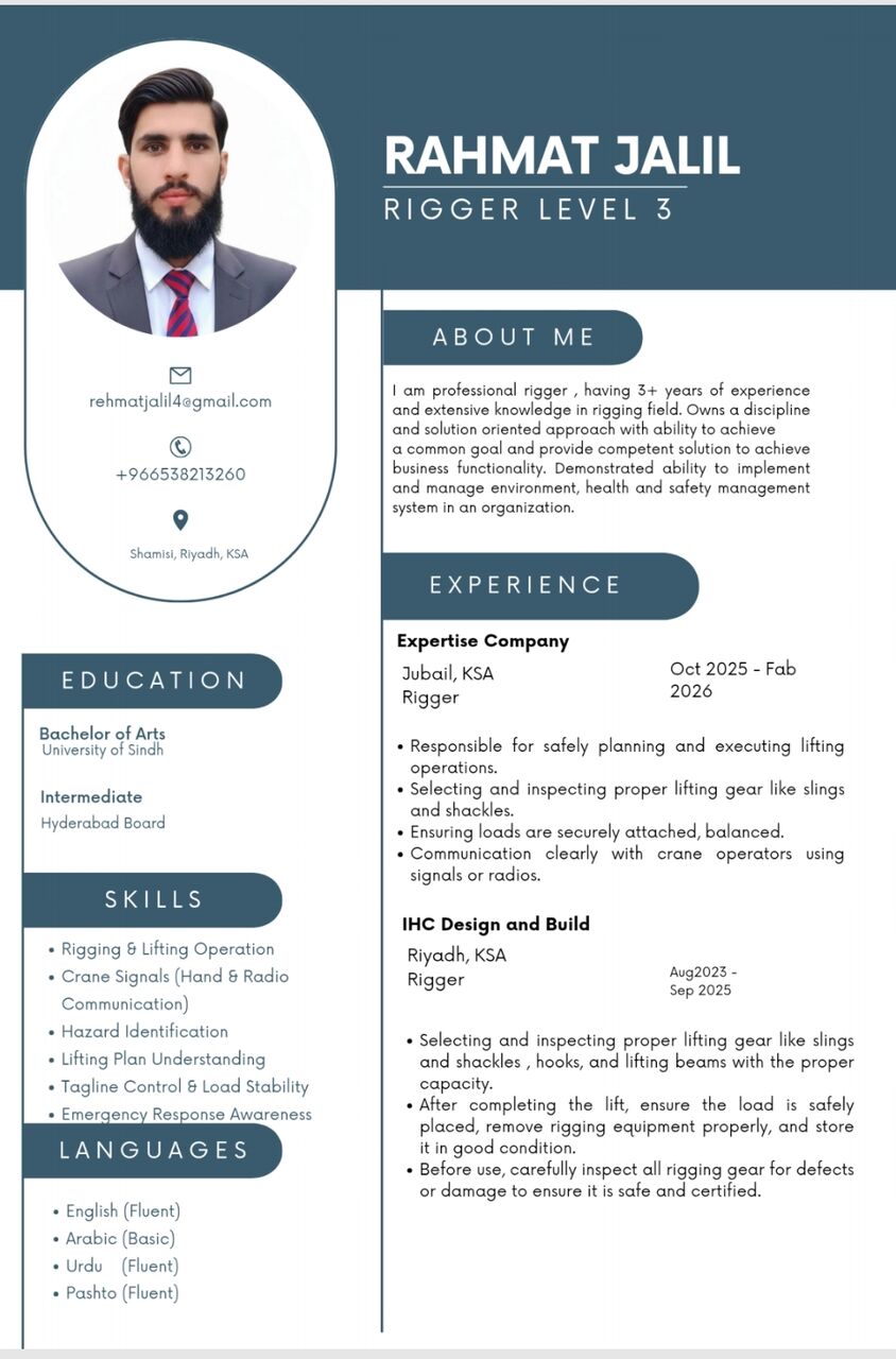 Riyadh, Job Seekers, Rigger Level 3