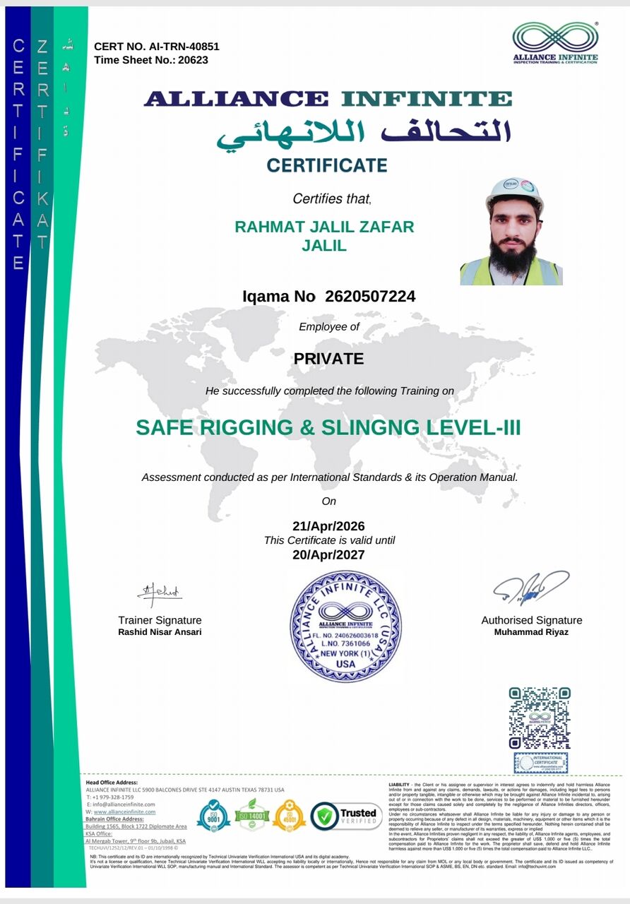 Riyadh, Job Seekers, Rigger Level 3