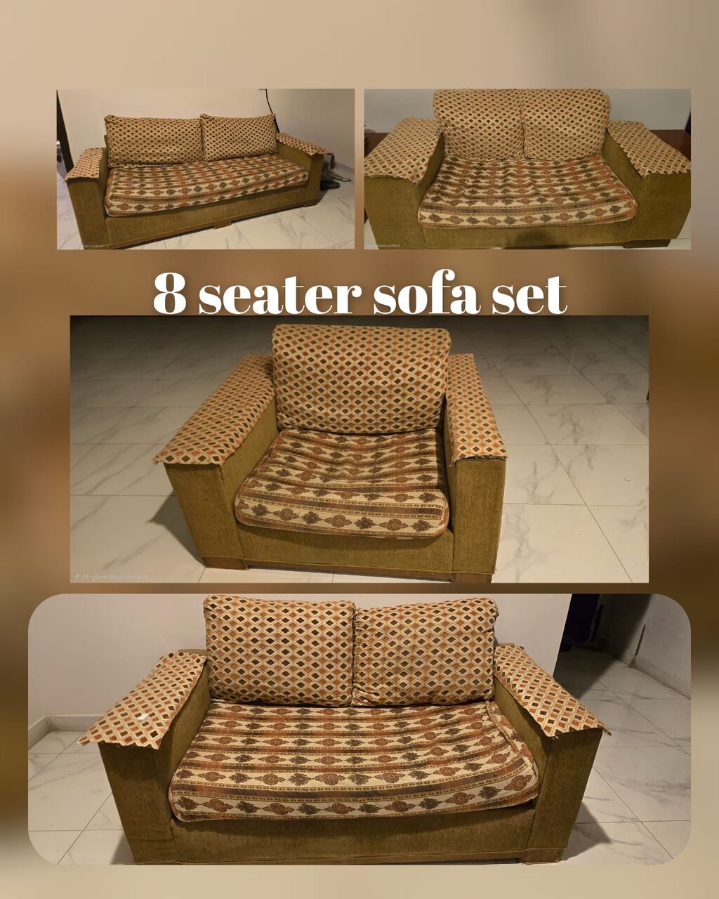 Jeddah, Furniture, 8 Piece Sofa Set