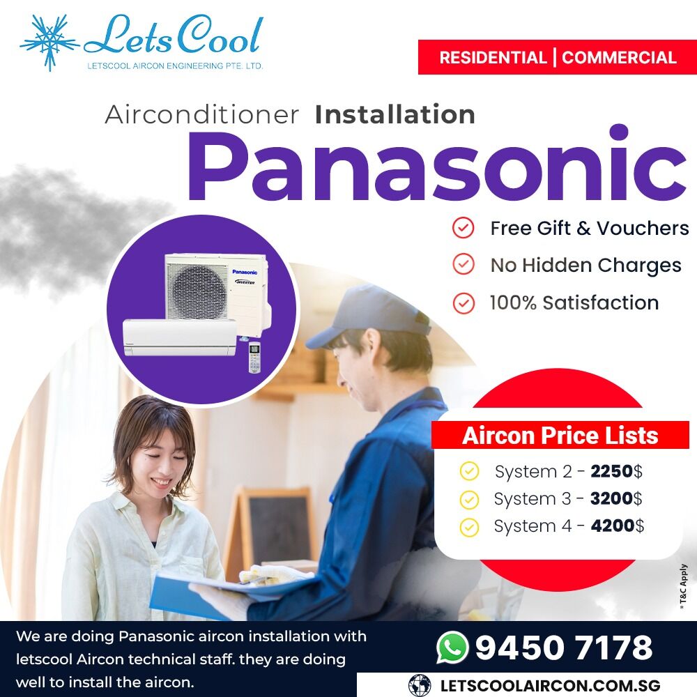 Singapore, Air Conditioners, SGD 999,  Panasonic Aircon Installation