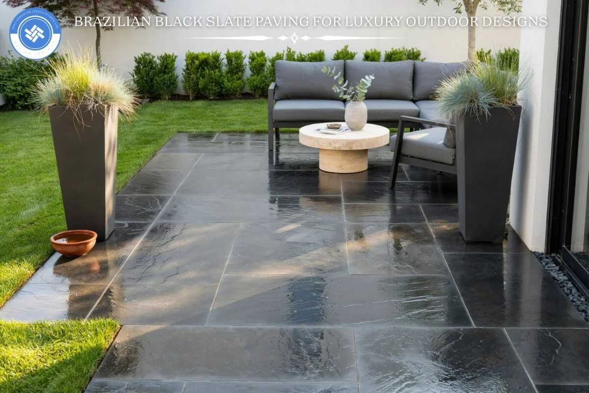 London, Farm & Garden, Brazilian Black Slate Paving For Luxury Outdoor Spaces - East Yorkshire Stone