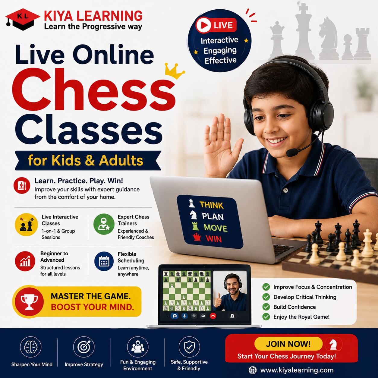 New York, Education, Live Online Chess Classes For Kids & Adults