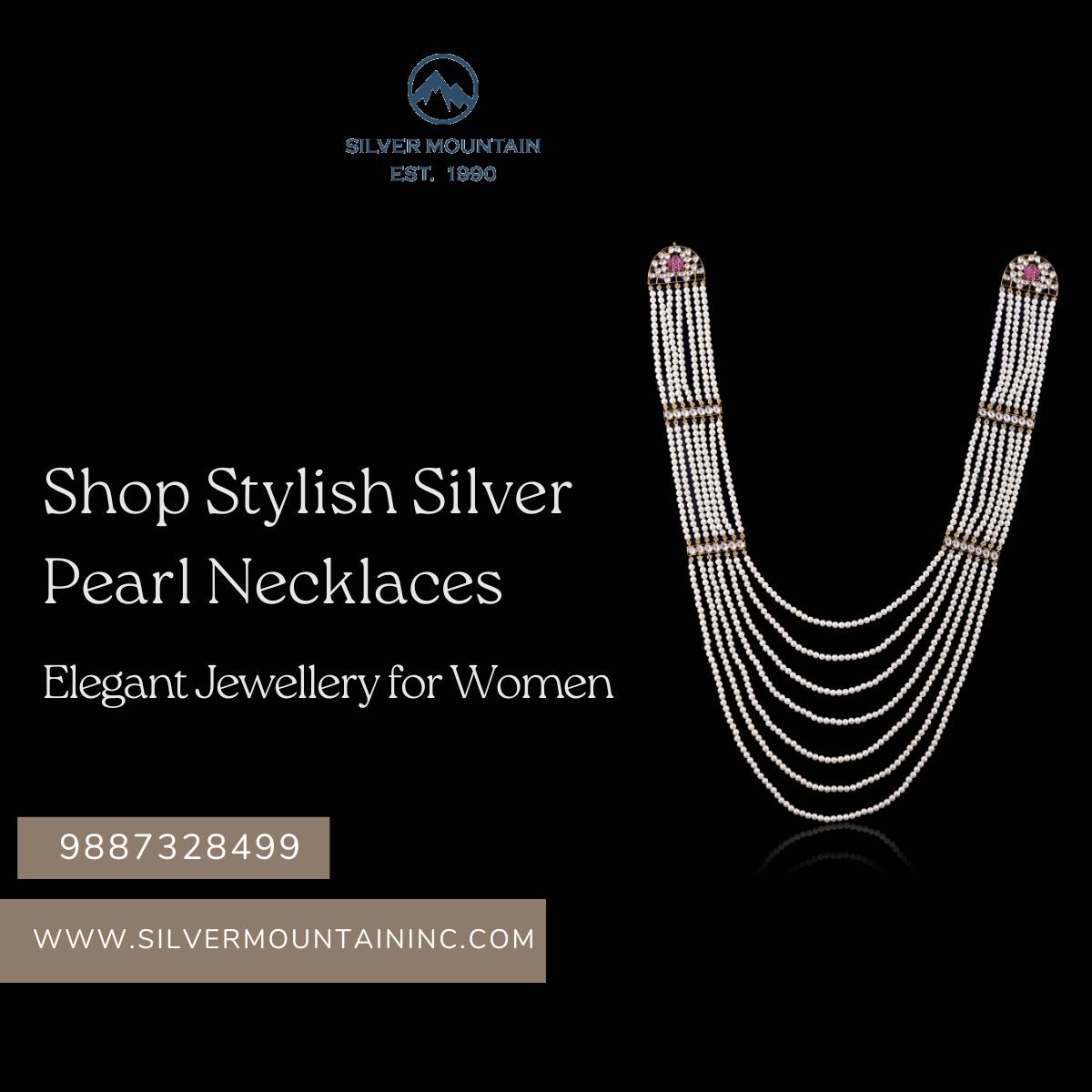 Jaipur, Jewelry, INR 15000,  Shop Stylish Silver Pearl Necklaces &ndash; Elegant Jewellery For Women
