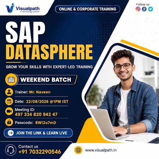 Hyderabad, Lessons Offered, Enroll In SAP Datasphere Weekend Batch &ndash; Aug 22, 2026