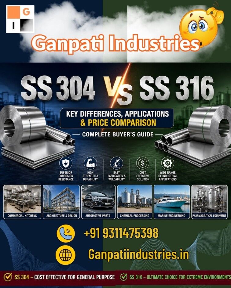 New Delhi, Materials, INR 131,  SS 304 Vs 316 Stainless Steel: Which Grade Is Better?