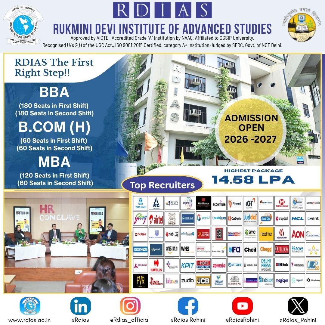 Rohini, Education, Top GGSIPU MBA Colleges 2026 - Discover Excellence At RDIAS