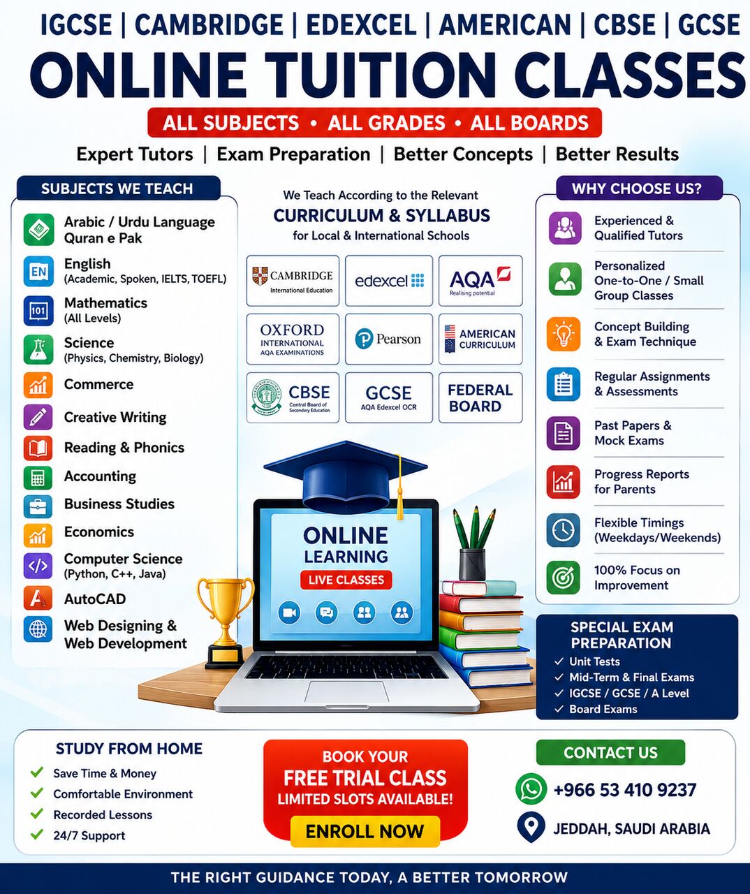 Jeddah, Lessons Wanted, IGCSE &bull; GCSE &bull; CAMBRIDGE &bull; EDEXCEL &bull; AMERICAN &bull; CBSE TUITION &ndash; JEDDAH
