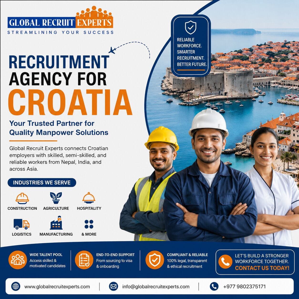 Zagreb, Manpower, Recruitment Agency For Croatia | Skilled Manpower From Nepal & India