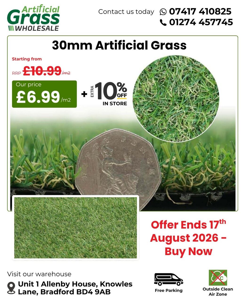 London, Household Items, GBP 6,  30mm Artificial Grass From JUST £6.99/m²