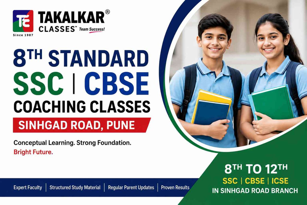 Pune, Education, 8th Standard Coaching Classes In Sinhgad Road Pune | Takalkar Classes
