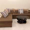 SAR 350,  5 Seater L Shape Sofa, Center Glass Table And Sofa Bed