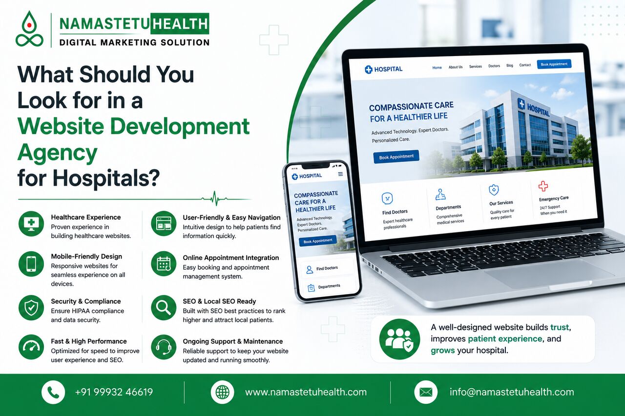 Indore, Web Design & Development, What Should You Look For In A Website Development Agency For Hospitals?