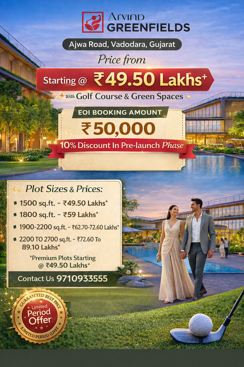 Vadodara, Residential Plots, INR 4950000,  1500 Sq. Feet,  Arvind Greenfields Vadodara: Ideal For First-Time Buyers