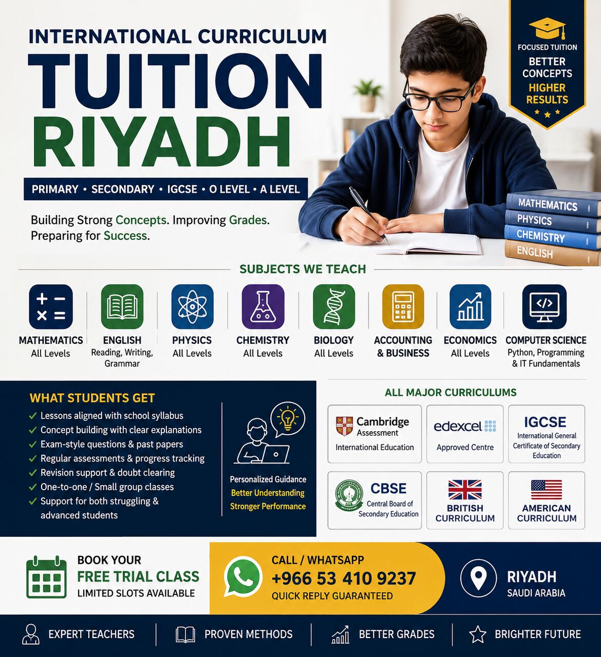 Riyadh, Lessons Wanted, IGCSE &bull; Cambridge &bull; Edexcel &bull; CBSE &bull; American &bull; British | All-Subject Tuition Riyadh