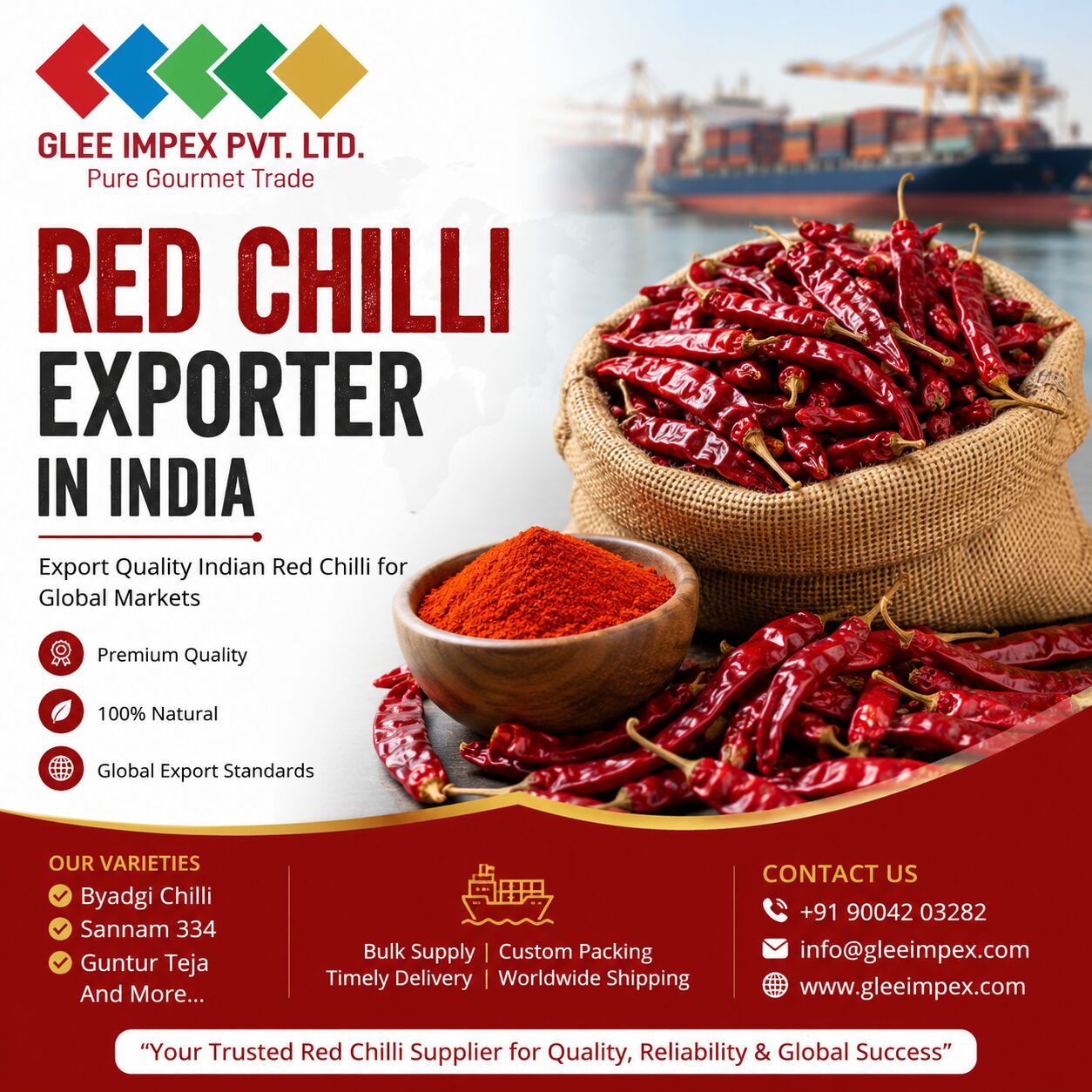 Mumbai, Food, Red Chilli Exporter In India | Bulk Indian Red Chilli Supplier