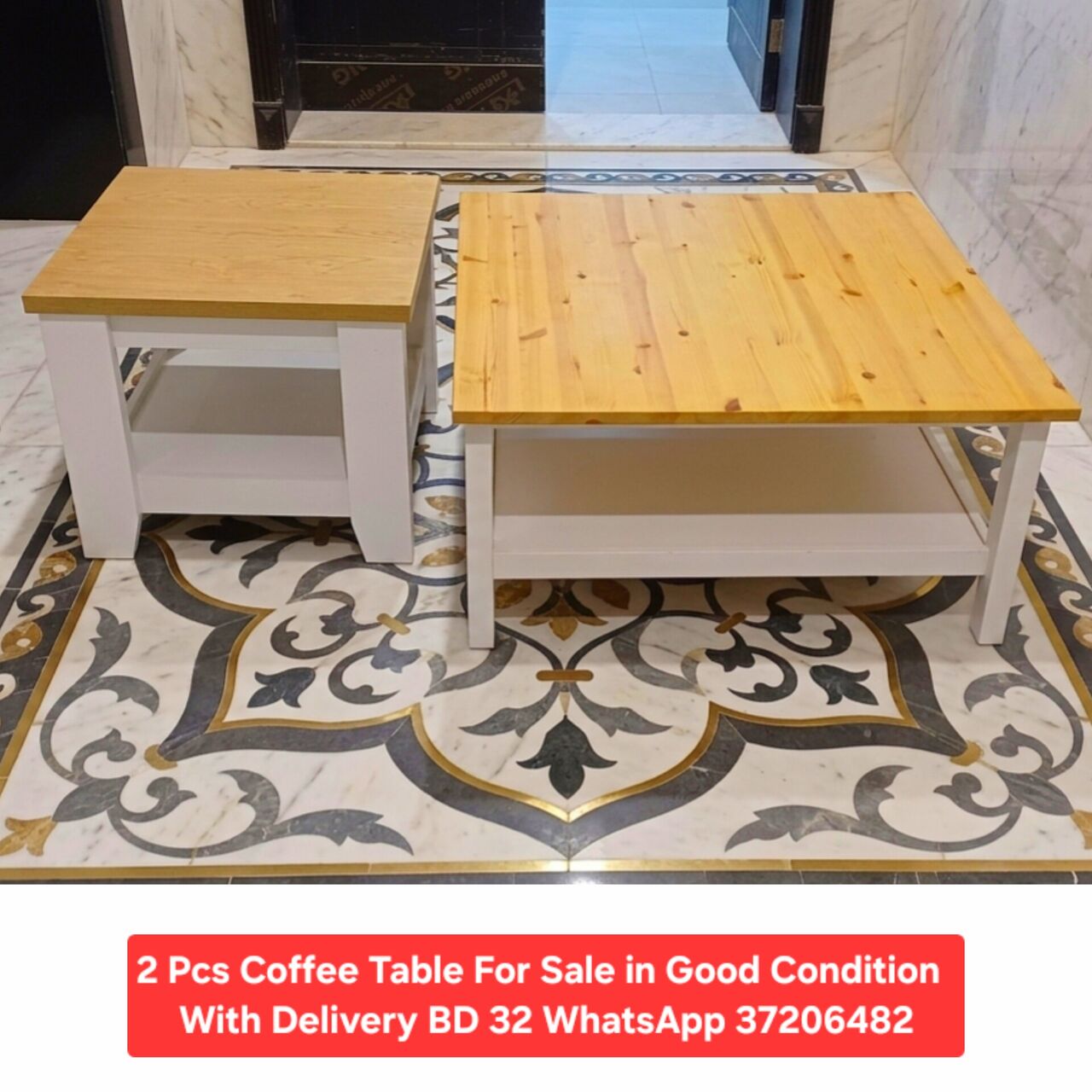 Manama, Furniture, BHD 32,  ✅️ 2 Pcs Coffee Table For Sale In Good Condition With Delivery