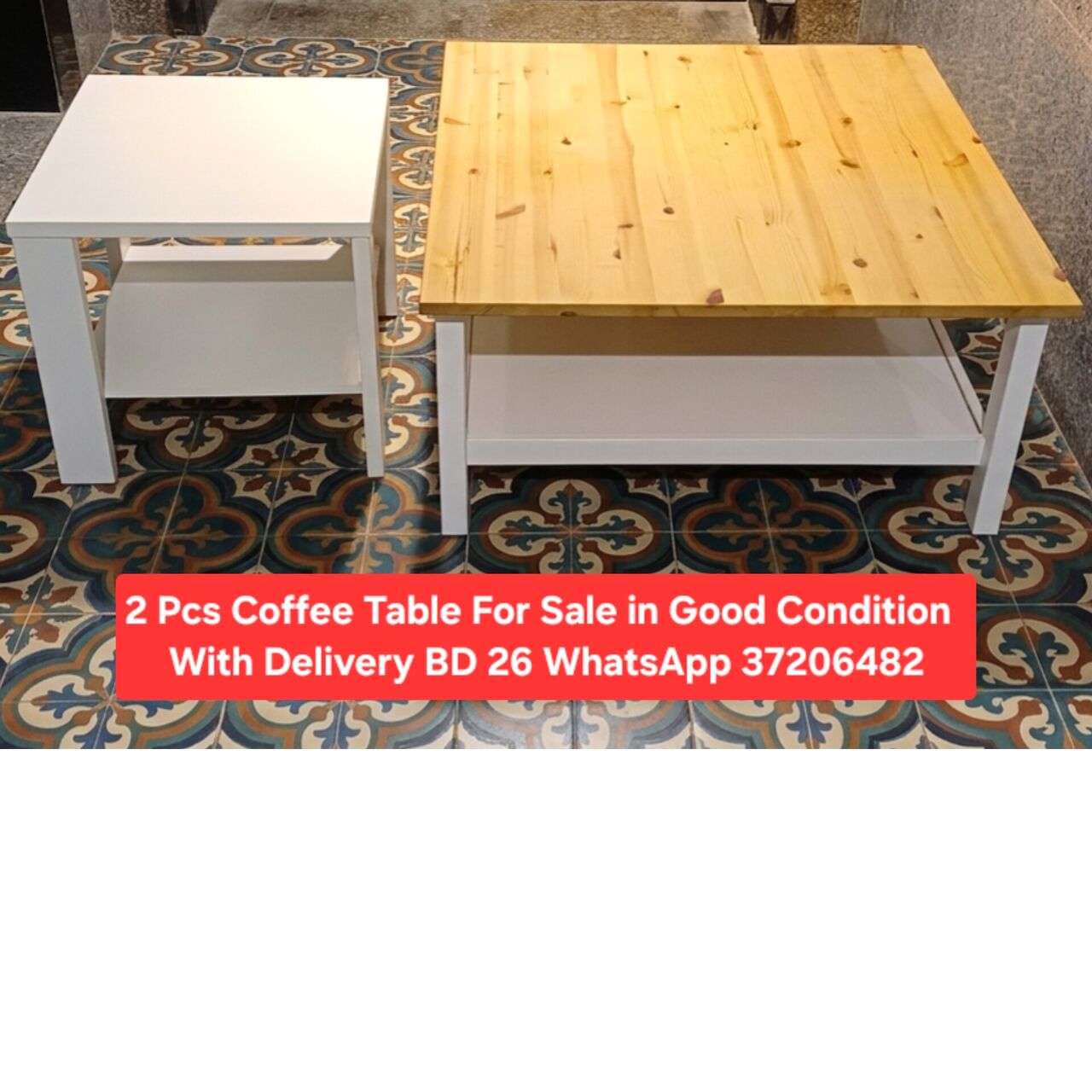 Manama, Furniture, BHD 26,  ✅️ 2 Pcs Coffee Table For Sale In Good Condition With Delivery