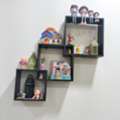 BHD 6,  Three Shelf Black Wooden Wall Decor For Sale. (With Out Toys) For Sale