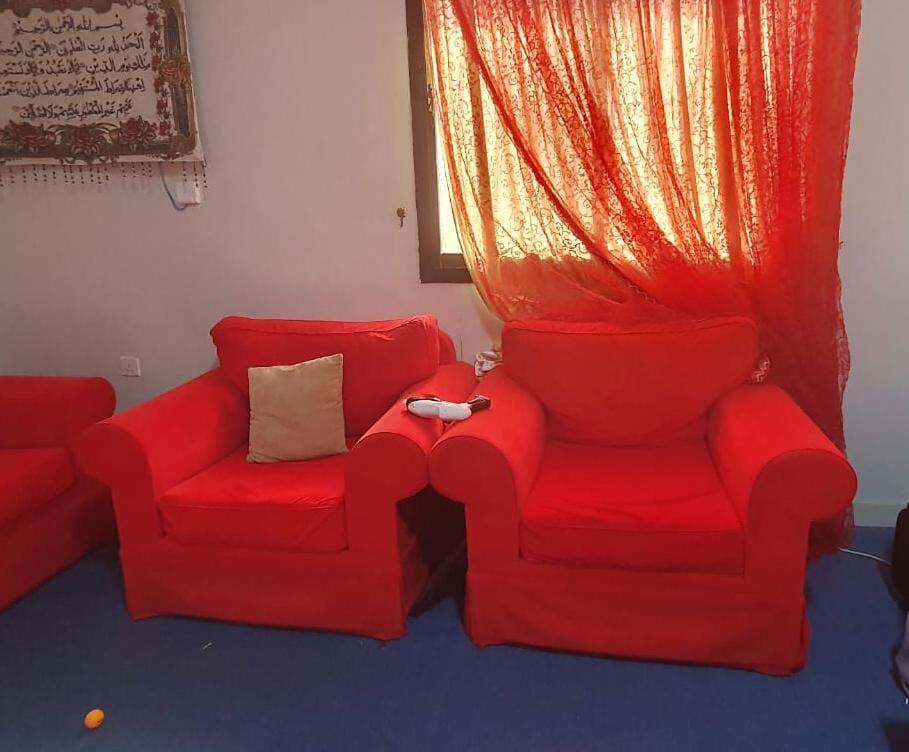 Jeddah, Furniture, SAR 550,  7 Seater Sofa, Red, In Good Condition, URGENT SALE!!