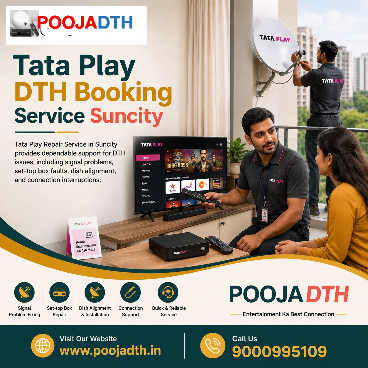 Mumbai, Television, Tata Play DTH Booking Service Suncity