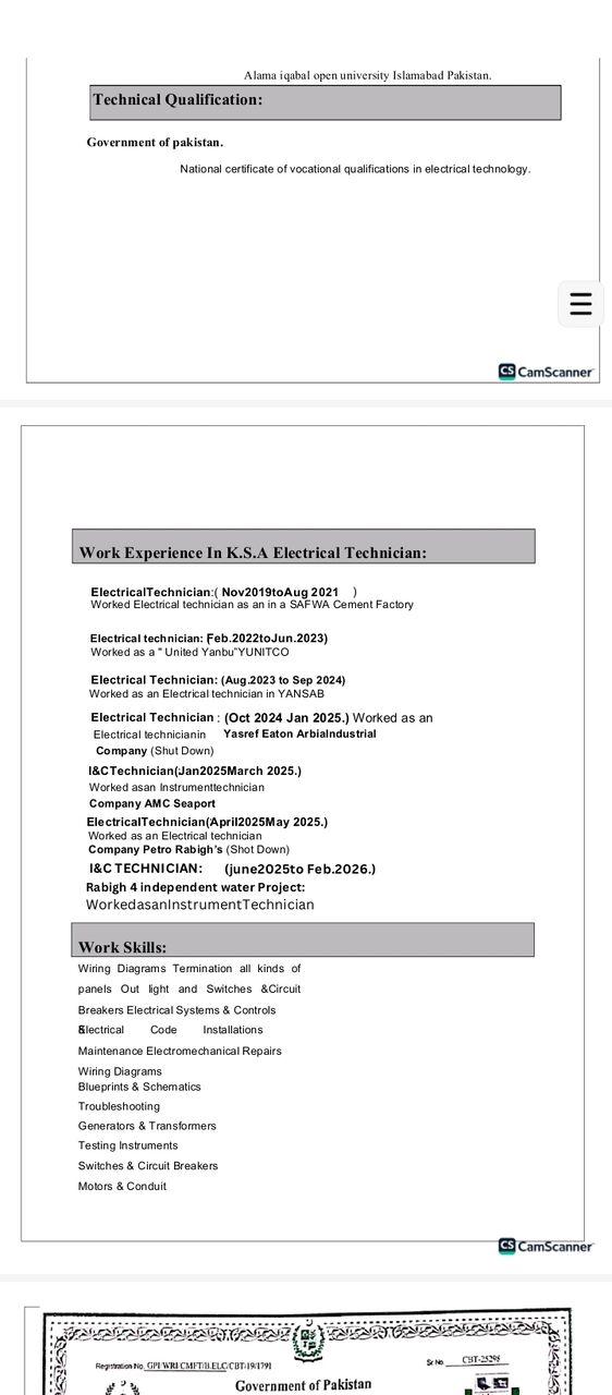 Yanbu, Job Seekers, Instrument / I&C Technician &ndash; Available For Transfer