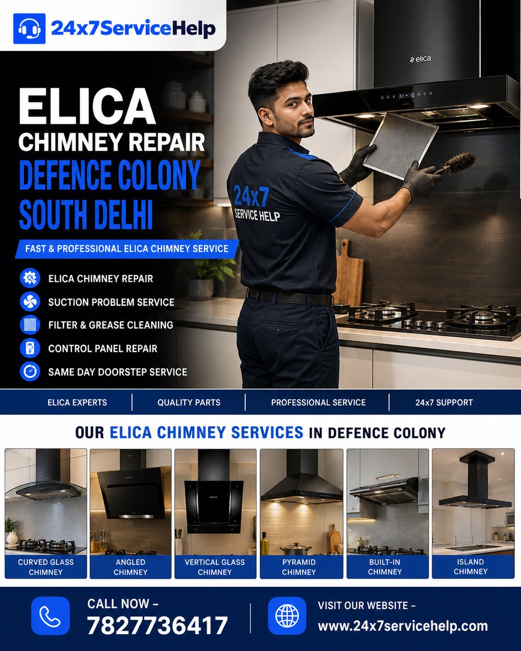 New Delhi, Appliance Repair, Professional Elica Chimney Repair Service In Defence Colony South Delhi