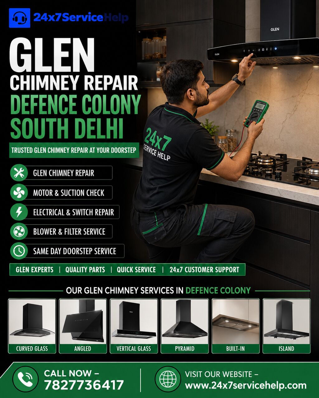 New Delhi, Appliance Repair, Trusted Glen Chimney Repair Service In Defence Colony South Delhi
