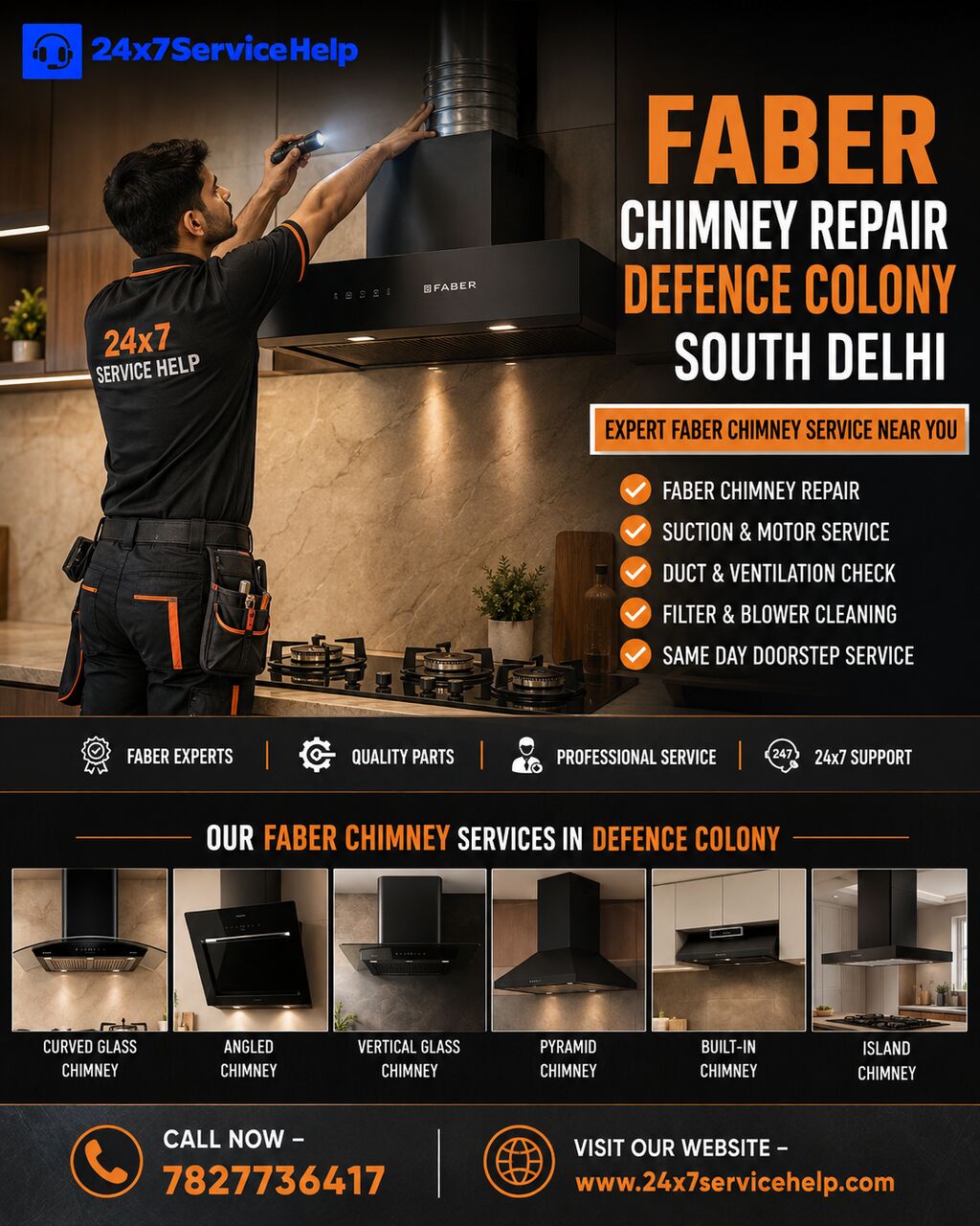 New Delhi, Appliance Repair, Expert Faber Chimney Repair Service In Defence Colony South Delhi