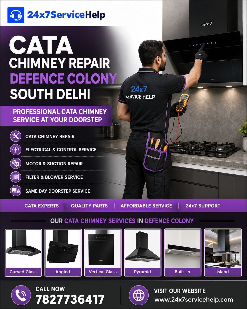 New Delhi, Appliance Repair, Reliable Cata Chimney Repair Service In Defence Colony South Delhi