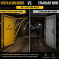 CAD 1000,  Balanced Ventilation Doors Vs Standard Mine Doors