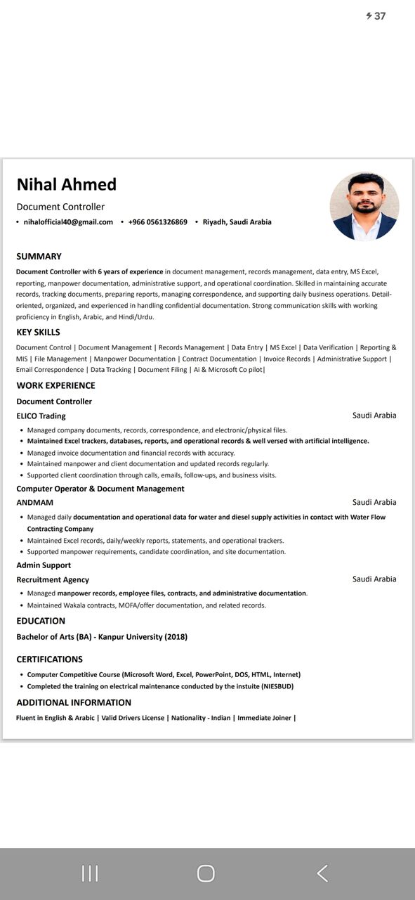Riyadh, Job Seekers, Document Controller