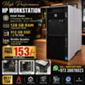 BHD 153,  HP Workstation Intel Xeon Double Processor 128GB RAM & 512GB SSD+2TB HDD 4GB Graphics Card