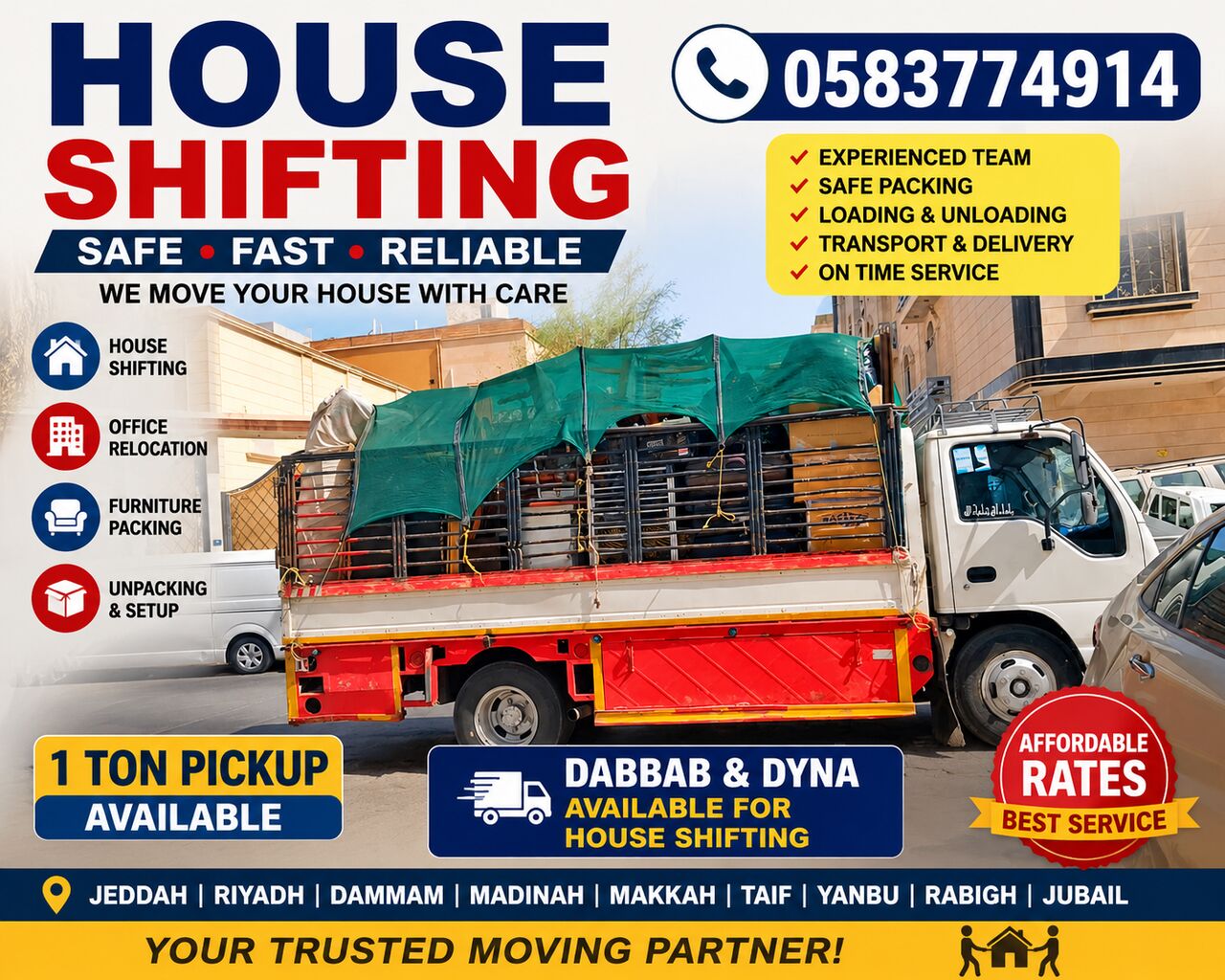 Yanbu, Relocation, HOME SHIFTING SERVICES TRANSPORTATION LOADING UNLOADING PROFESSIONAL Team