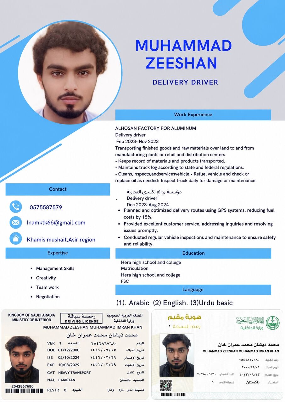 Abha, Job Seekers, I Am Looking For A Driving Job