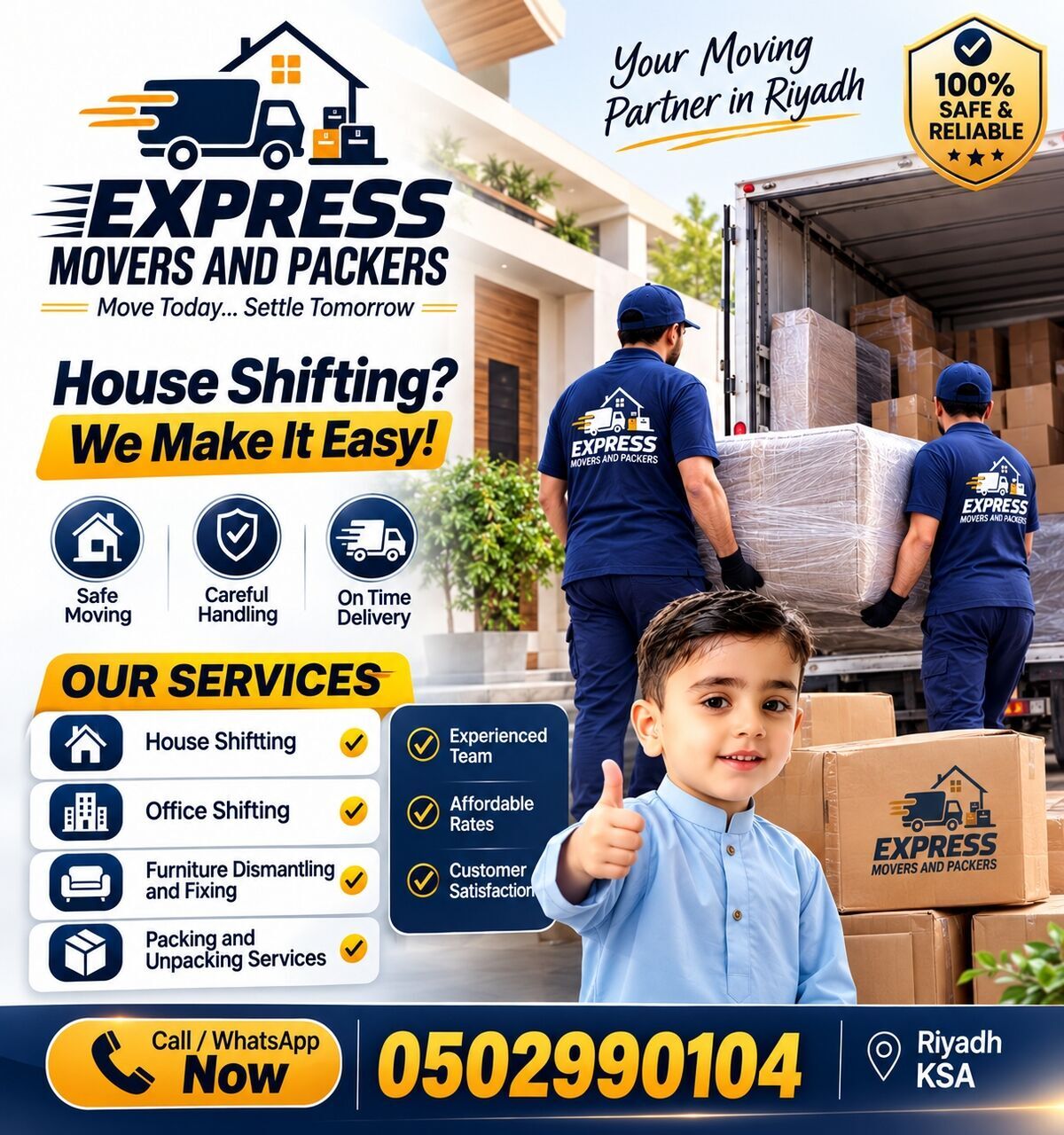 Riyadh, Labor/Moving, EXPRESS MOVERS AND PACKERS 0502990104/