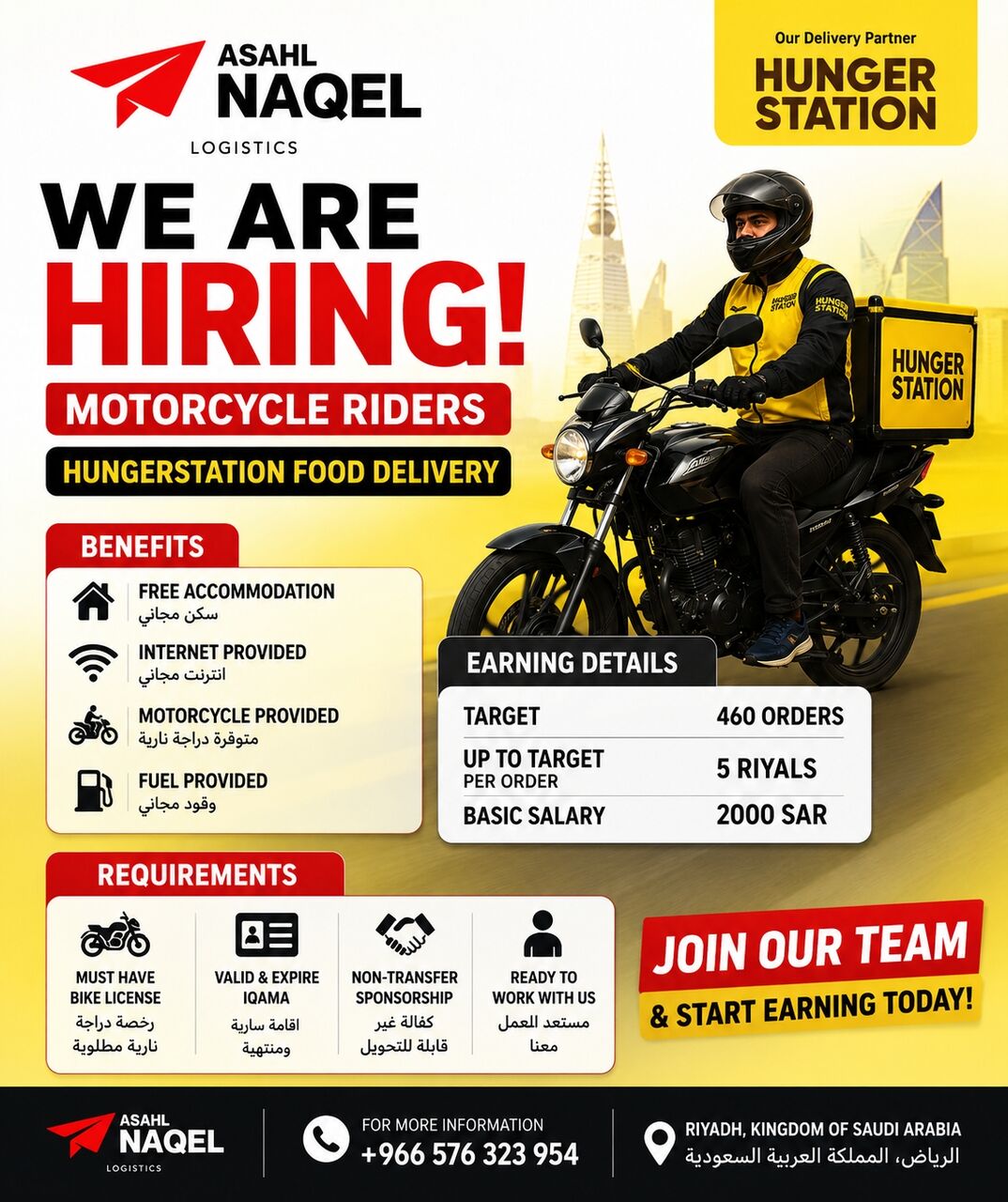 Al Rimal, Jobs, Motorcycle Driver