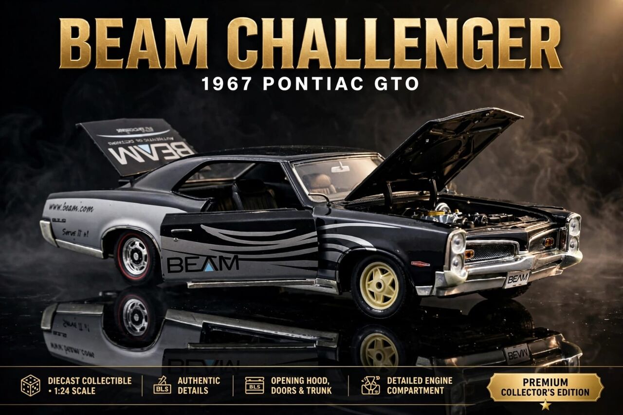 Hara, Toys & Games, SAR 200,  Title: 1:24 Scale 1967 Pontiac GTO Beam Challenger Diecast Model Car