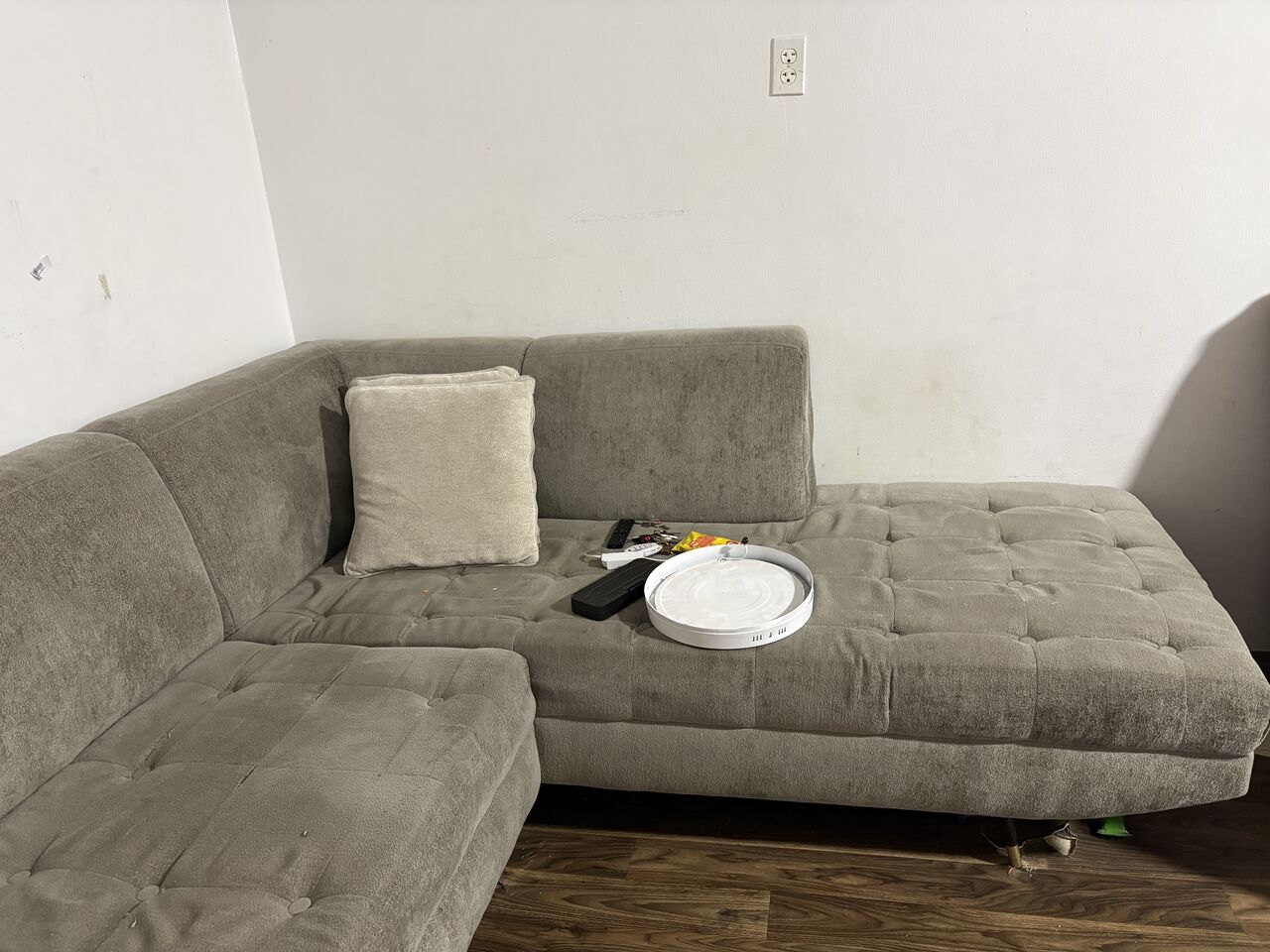 Khobar, Furniture, SAR 2000,  Gray L Shape Sofa , American Brown Sofa  And Dinning Table