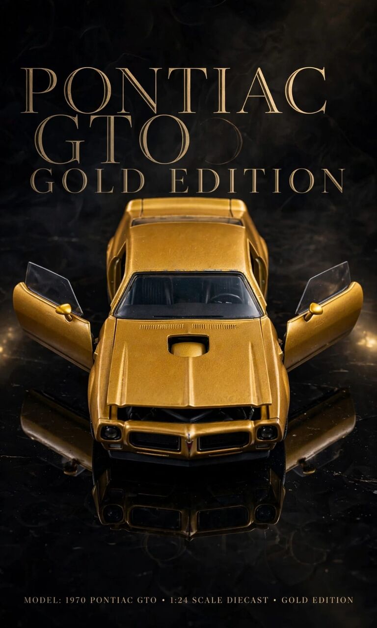 Hara, Toys & Games, SAR 200,  Title: 1:24 Scale 1970 Pontiac GTO Gold Edition Diecast Model Car
