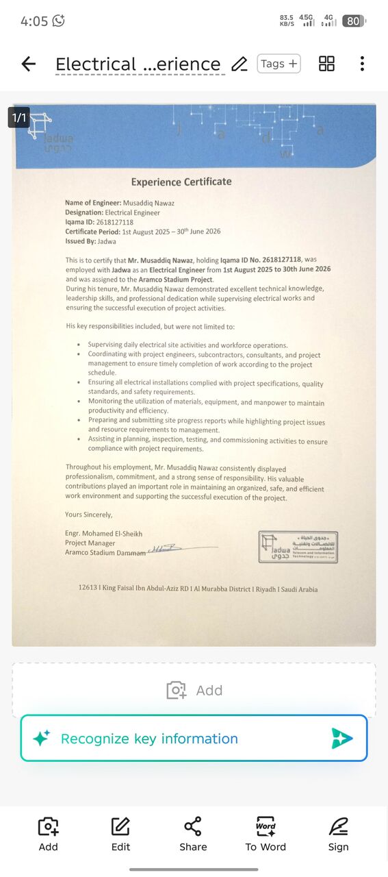 Khobar, Job Seekers, Electrical Engineer ELV System