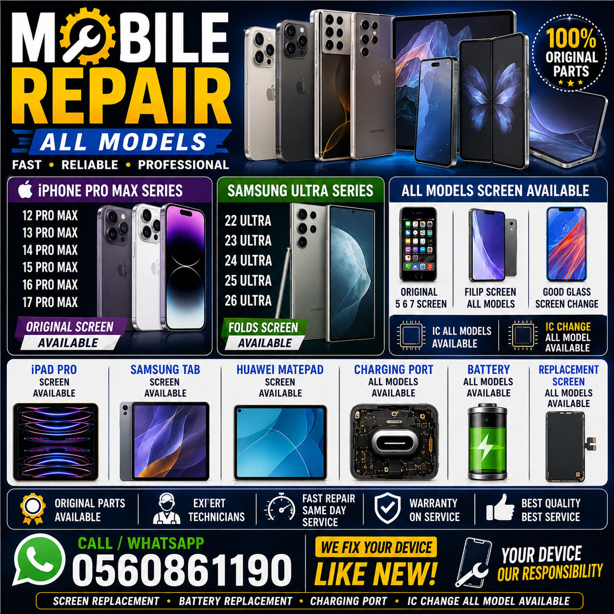 Riyadh, Mobile Phones, SAR 100,  Mobile Phone Repair All Mobile  Specialist Iphonr All Model Orignal Screen Avilble