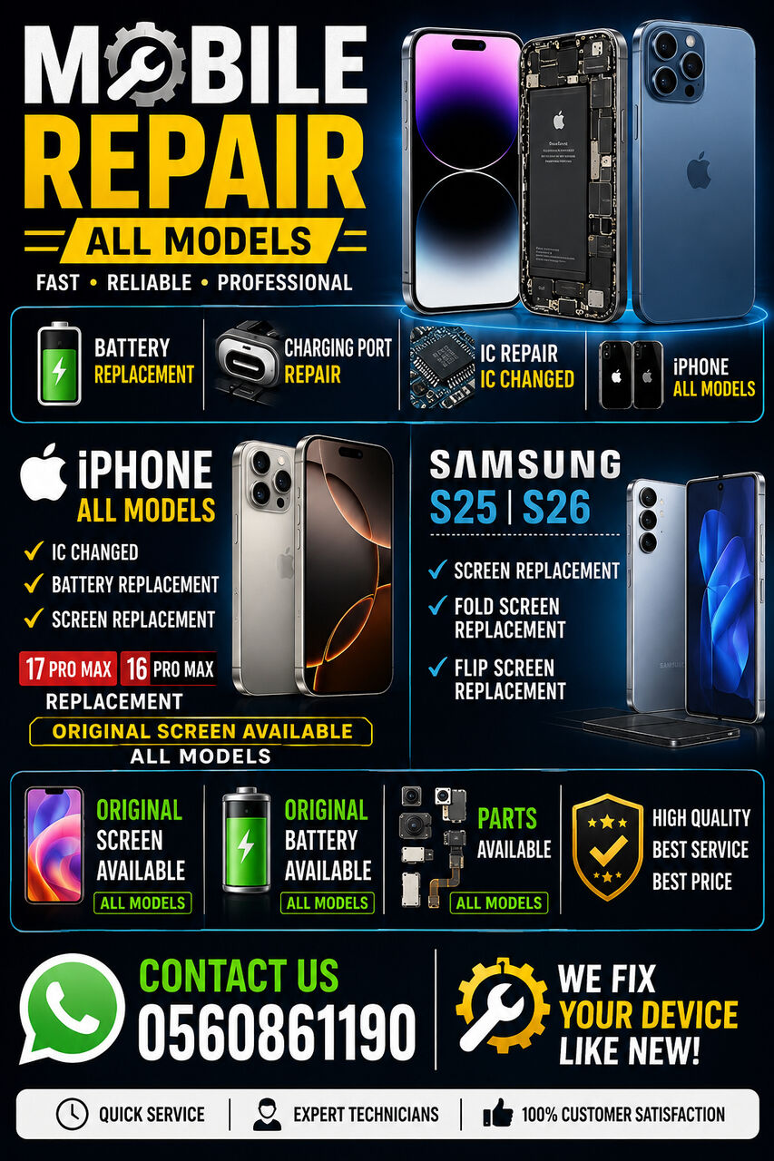 Riyadh, Mobile Phones, SAR 100,  Mobile Phone Repair All Mobile  Specialist Iphonr All Model Orignal Screen Avilble