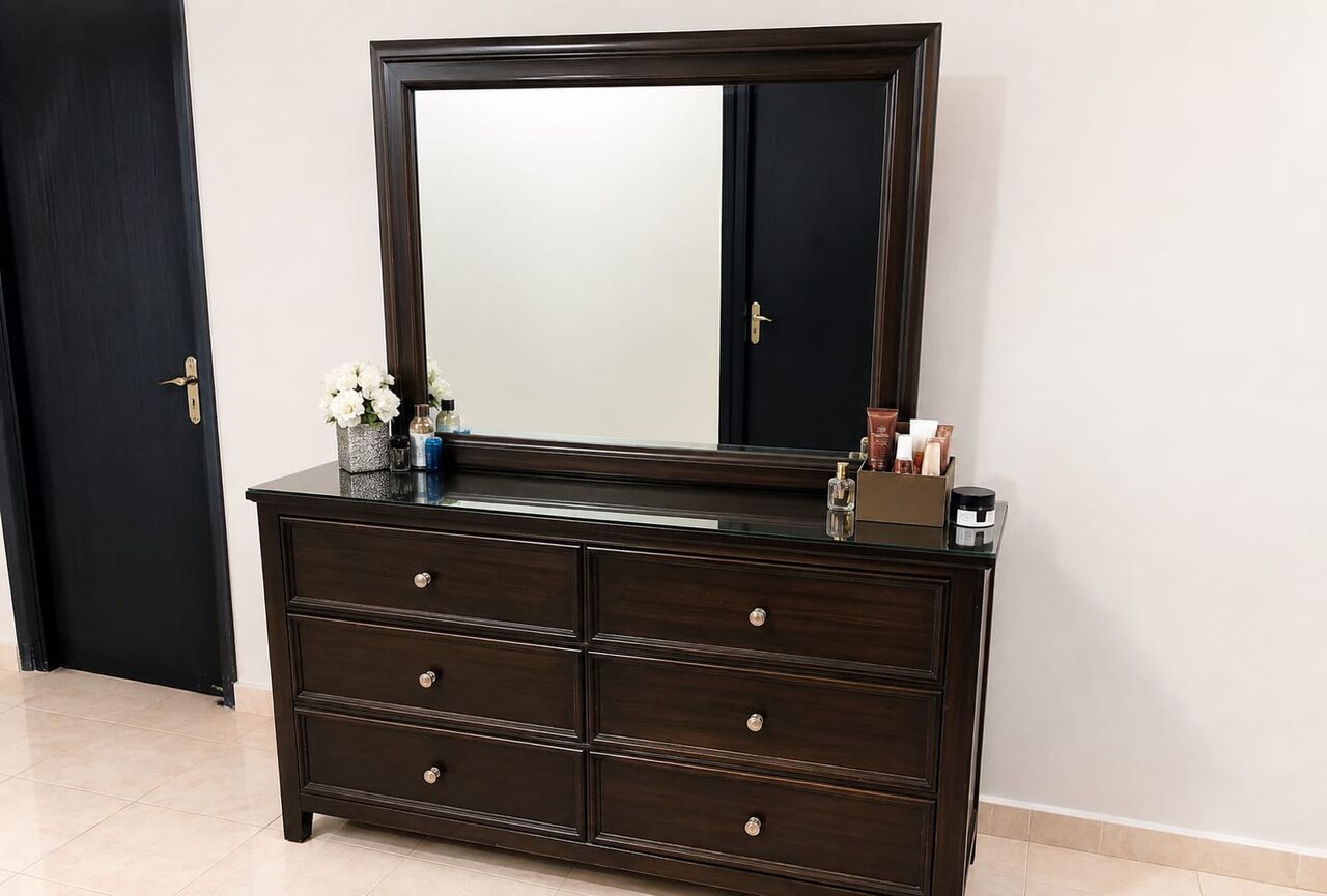 Al Iskan, Furniture, SAR 1,  Beautiful Furniture For Sale &ndash; Dining Table & Dressing Table | Good Condition