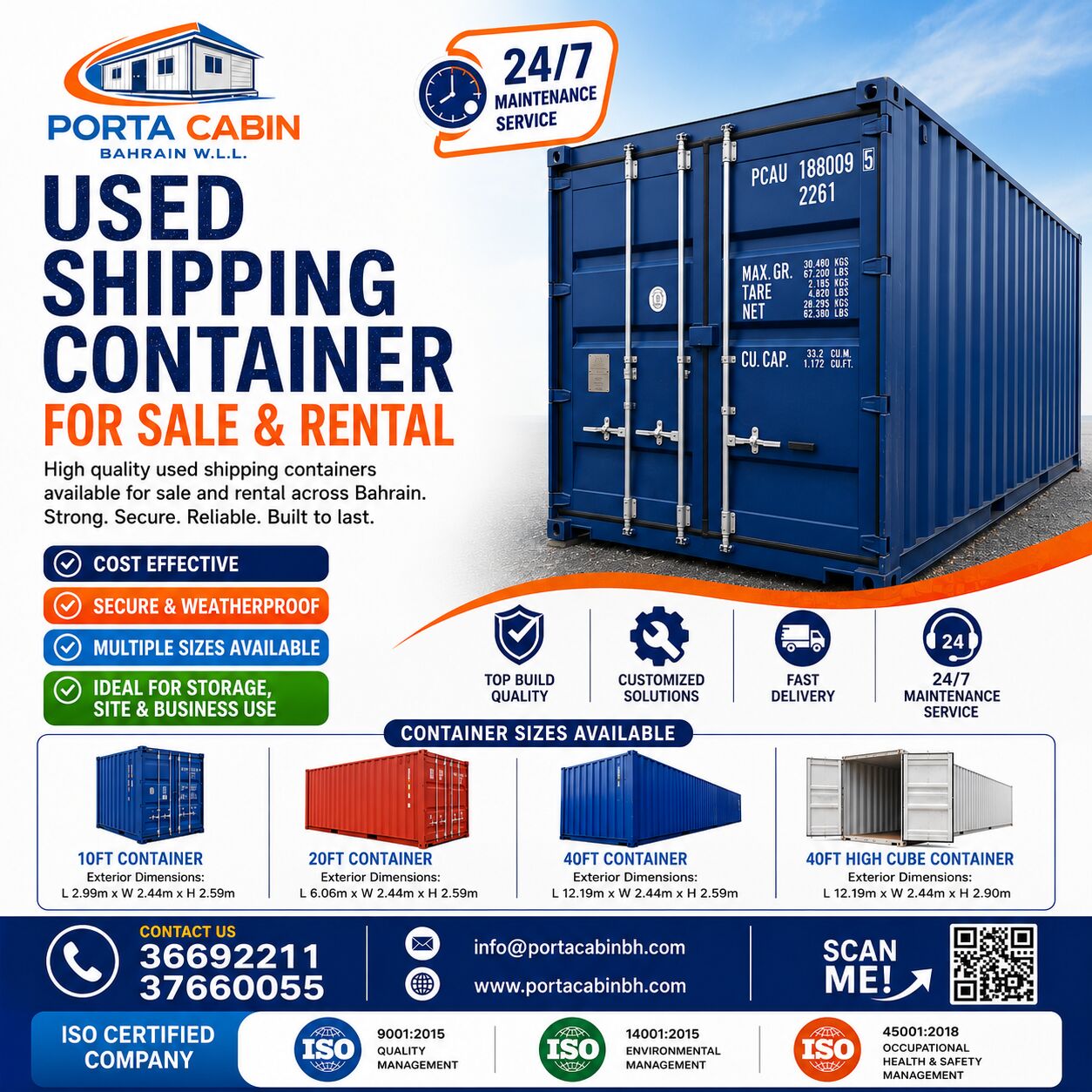 Manama, Construction, BHD 900 40FT USED EMPTY SHIPPING CONTAINER IN GOOD CONDITION