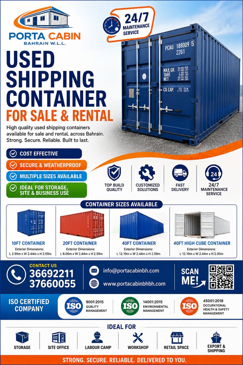 Manama, Construction, BHD 900 40FT USED EMPTY SHIPPING CONTAINER IN GOOD CONDITION