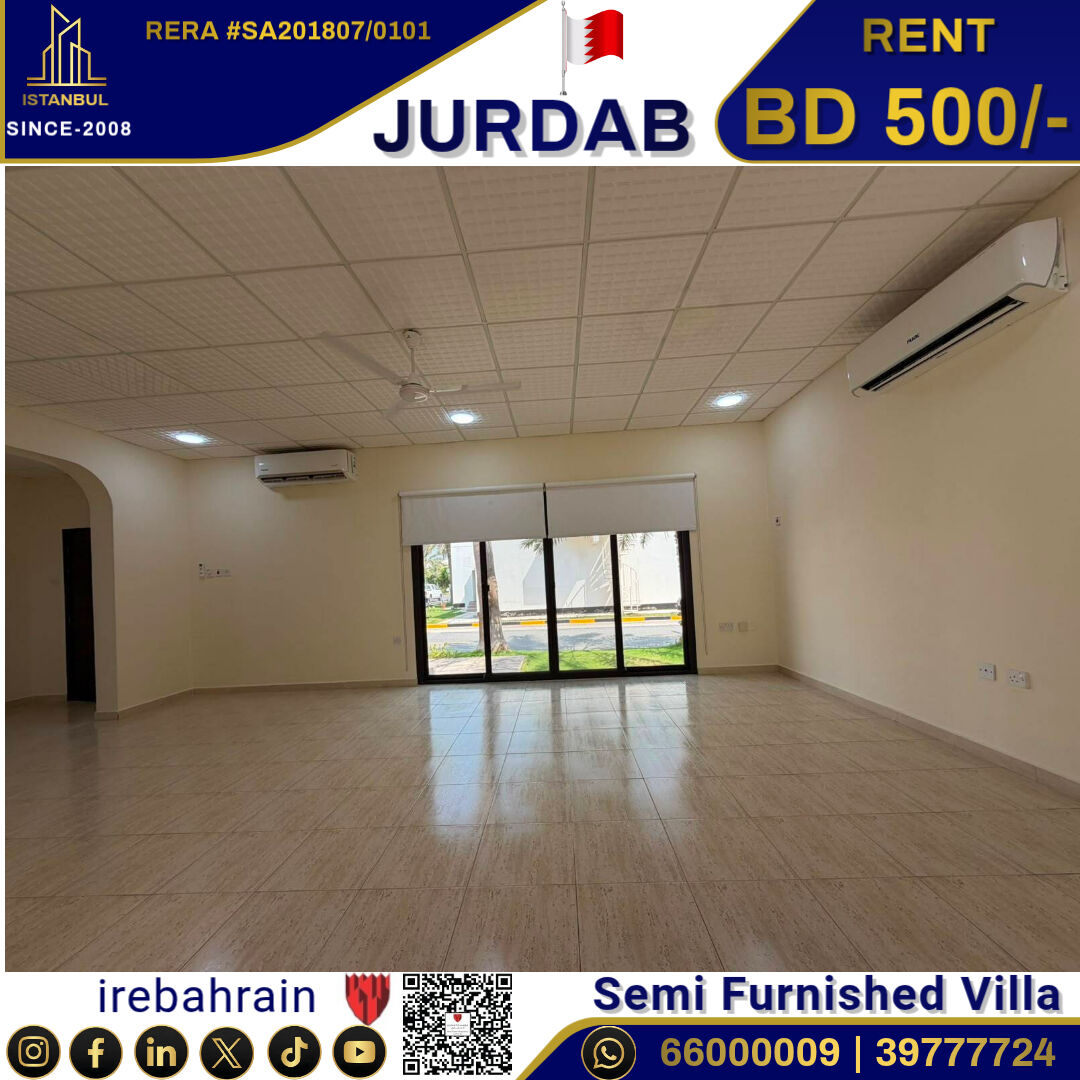 Sanad, Villas, BHD 500,  Semi Furnished Garden Villa For Rent In Jurdab