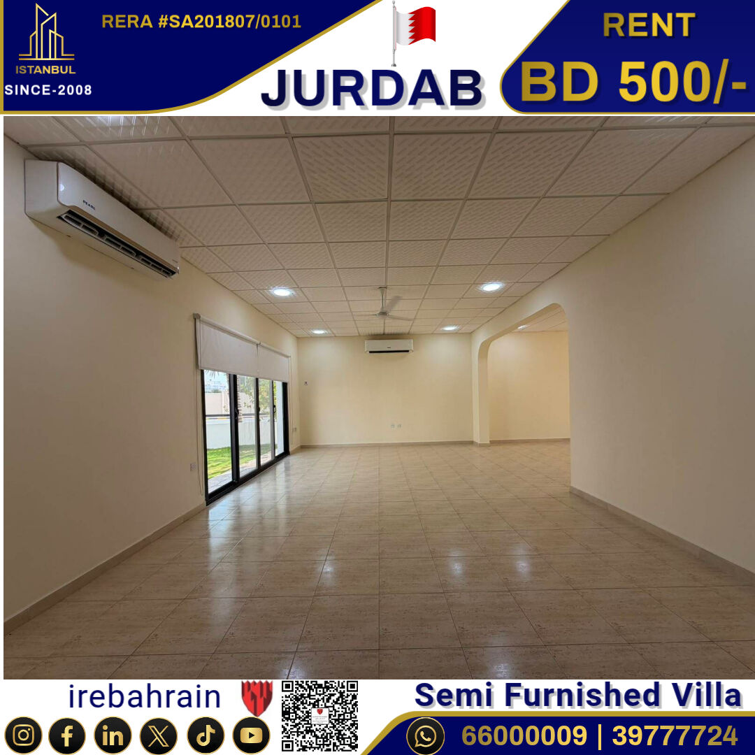 Sanad, Villas, BHD 500,  Semi Furnished Garden Villa For Rent In Jurdab