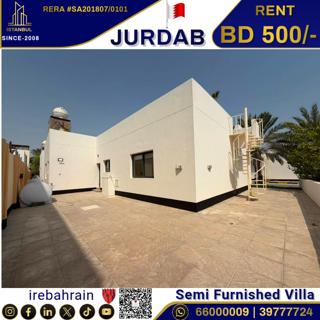 Sanad, Villas, BHD 500,  Semi Furnished Garden Villa For Rent In Jurdab
