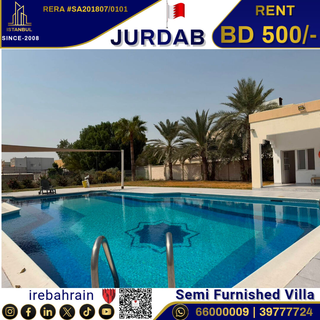 Sanad, Villas, BHD 500,  Semi Furnished Garden Villa For Rent In Jurdab