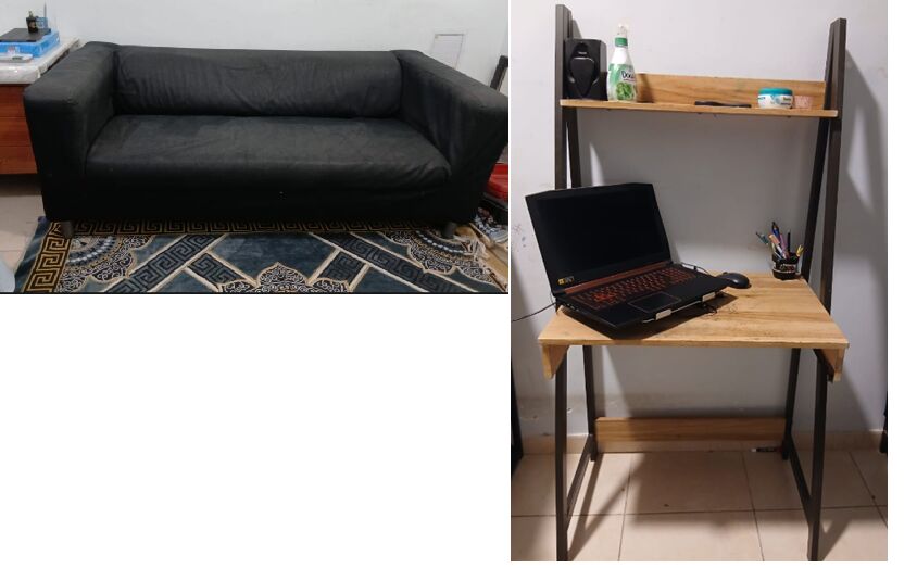 Al Safa, Free Items, Ikea Sofa And Computer Stand